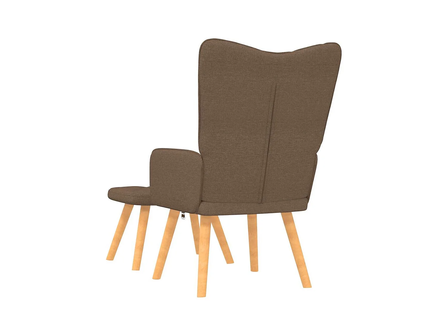 Fauteuil de relaxation avec tabouret Marron Tissu