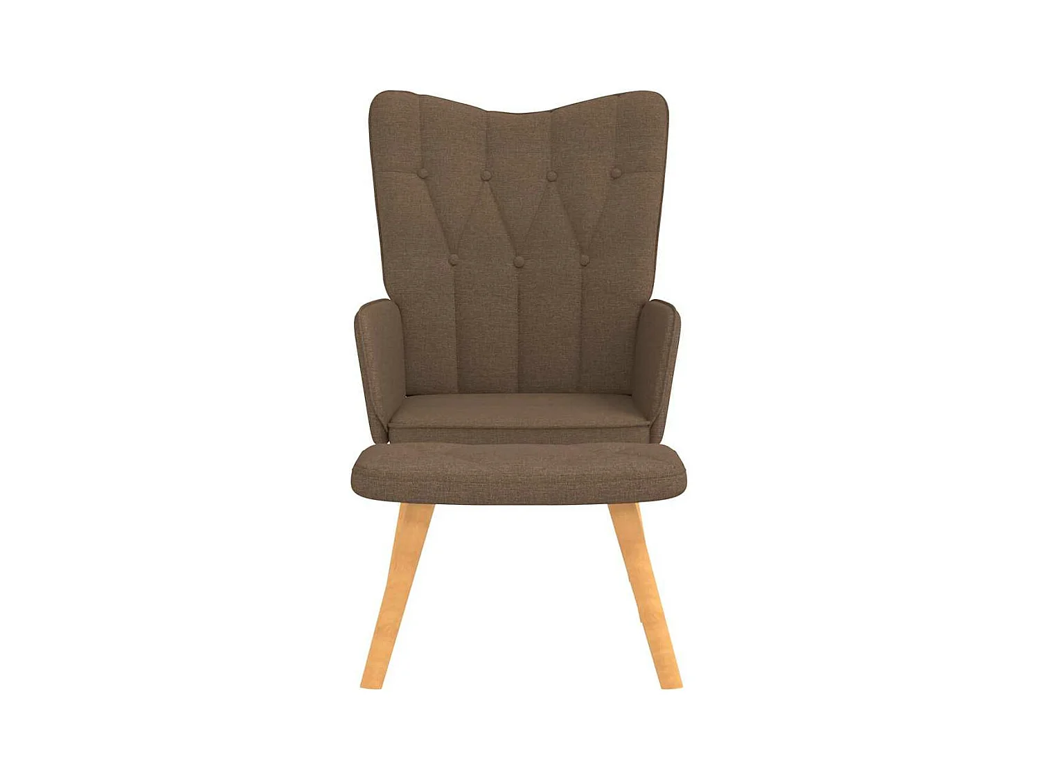 Fauteuil de relaxation avec tabouret Marron Tissu