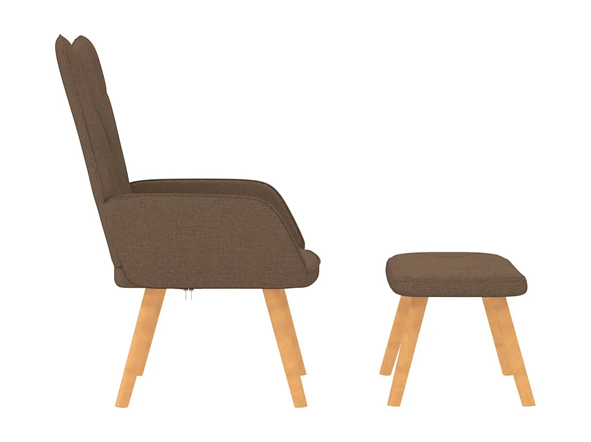 Fauteuil de relaxation avec tabouret Marron Tissu