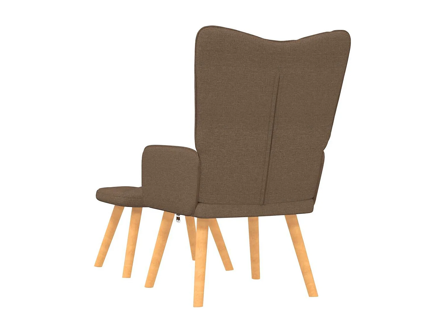 Fauteuil de relaxation avec tabouret Marron Tissu