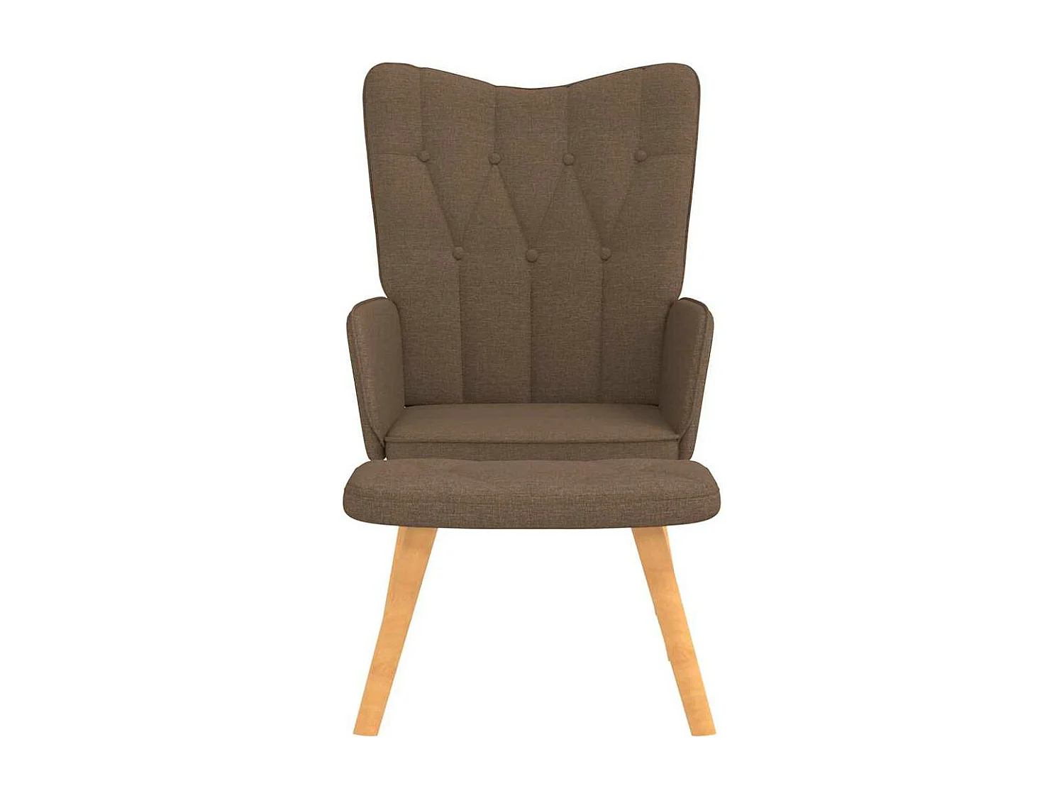 Fauteuil de relaxation avec tabouret Marron Tissu
