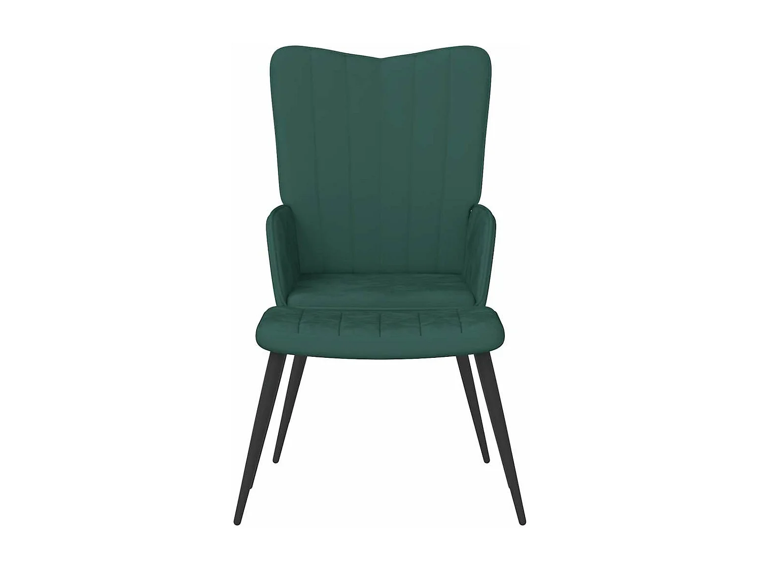 Fauteuil de relaxation avec repose-pied Vert foncé Velours