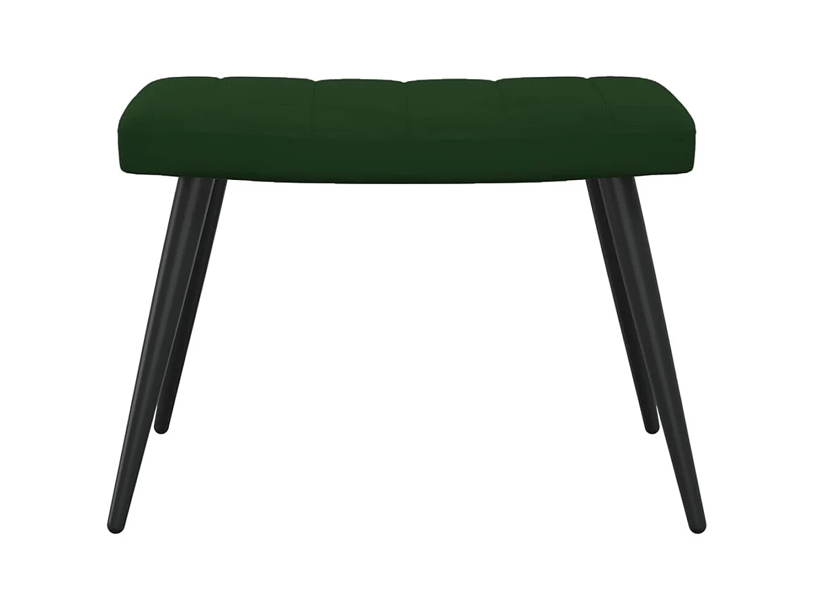 Fauteuil de relaxation avec repose-pied Vert foncé Velours