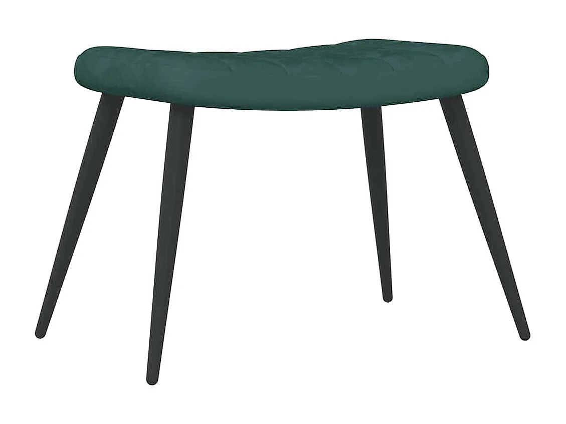 Fauteuil de relaxation avec repose-pied Vert foncé Velours