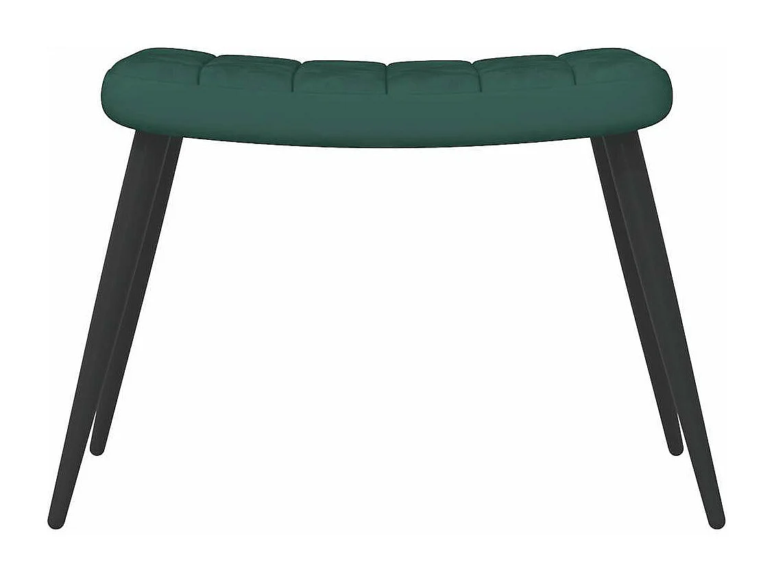 Fauteuil de relaxation avec repose-pied Vert foncé Velours