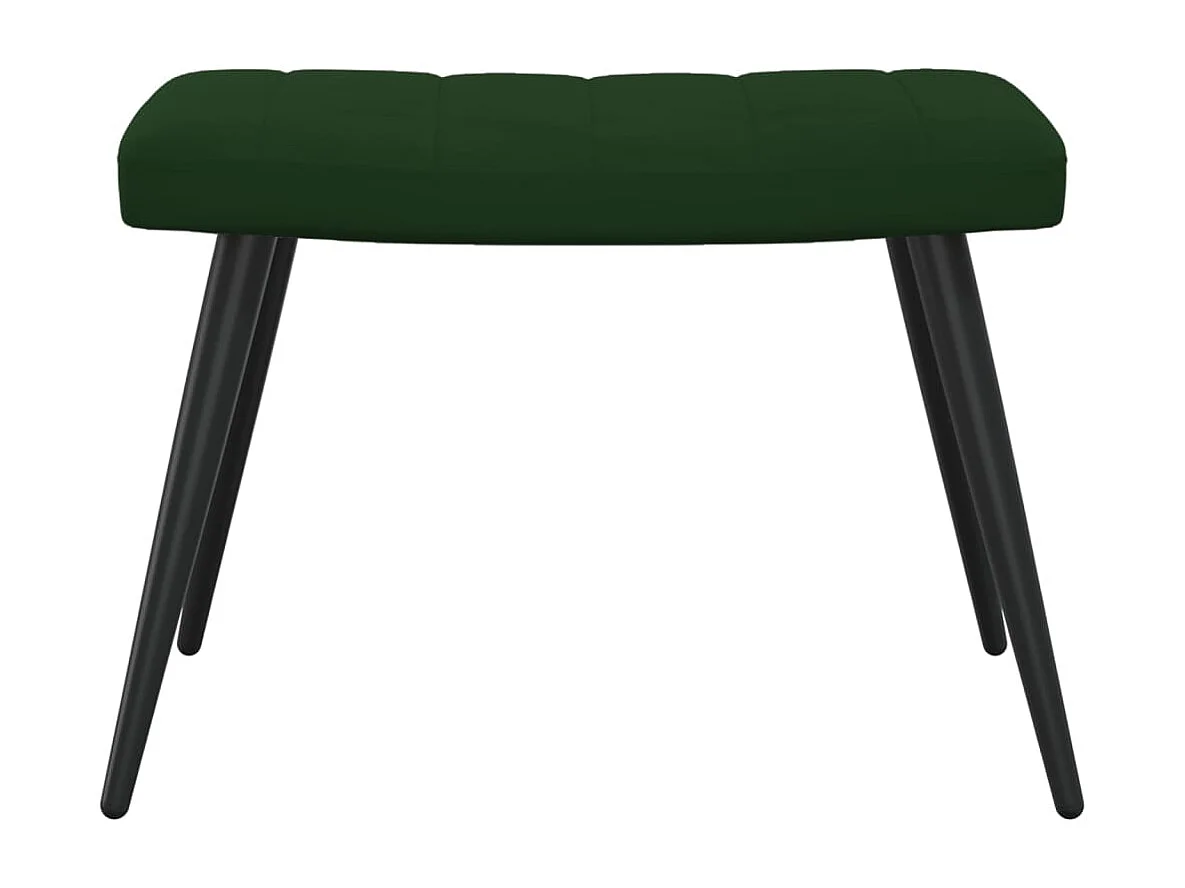 Fauteuil de relaxation avec repose-pied Vert foncé Velours