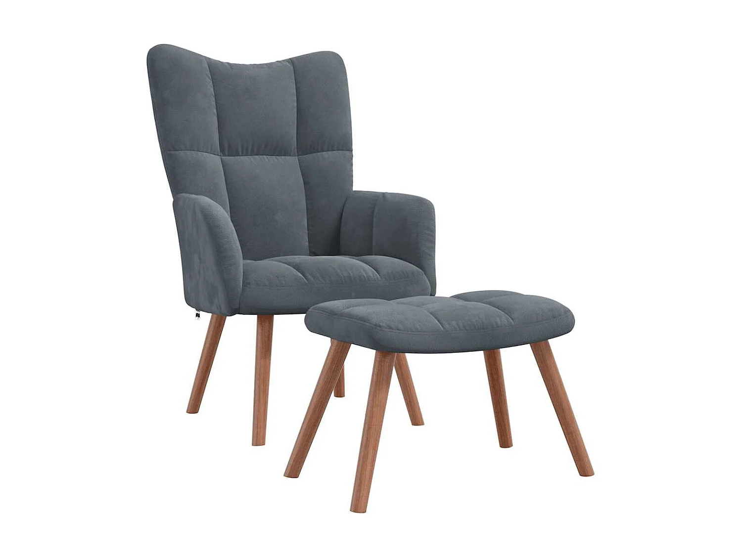 Fauteuil de relaxation avec repose-pied Gris foncé Velours