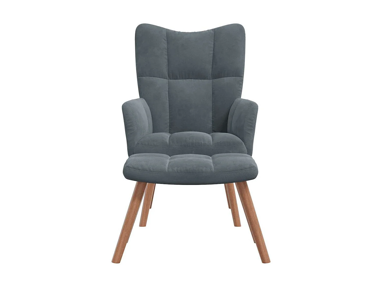 Fauteuil de relaxation avec repose-pied Gris foncé Velours