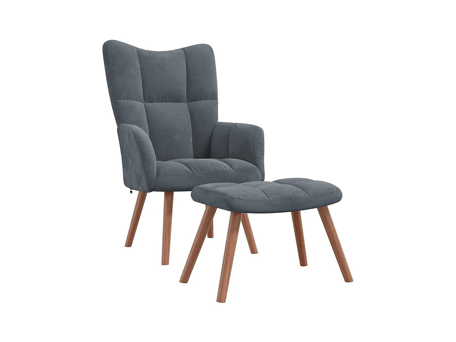 Fauteuil de relaxation avec repose-pied Gris foncé Velours