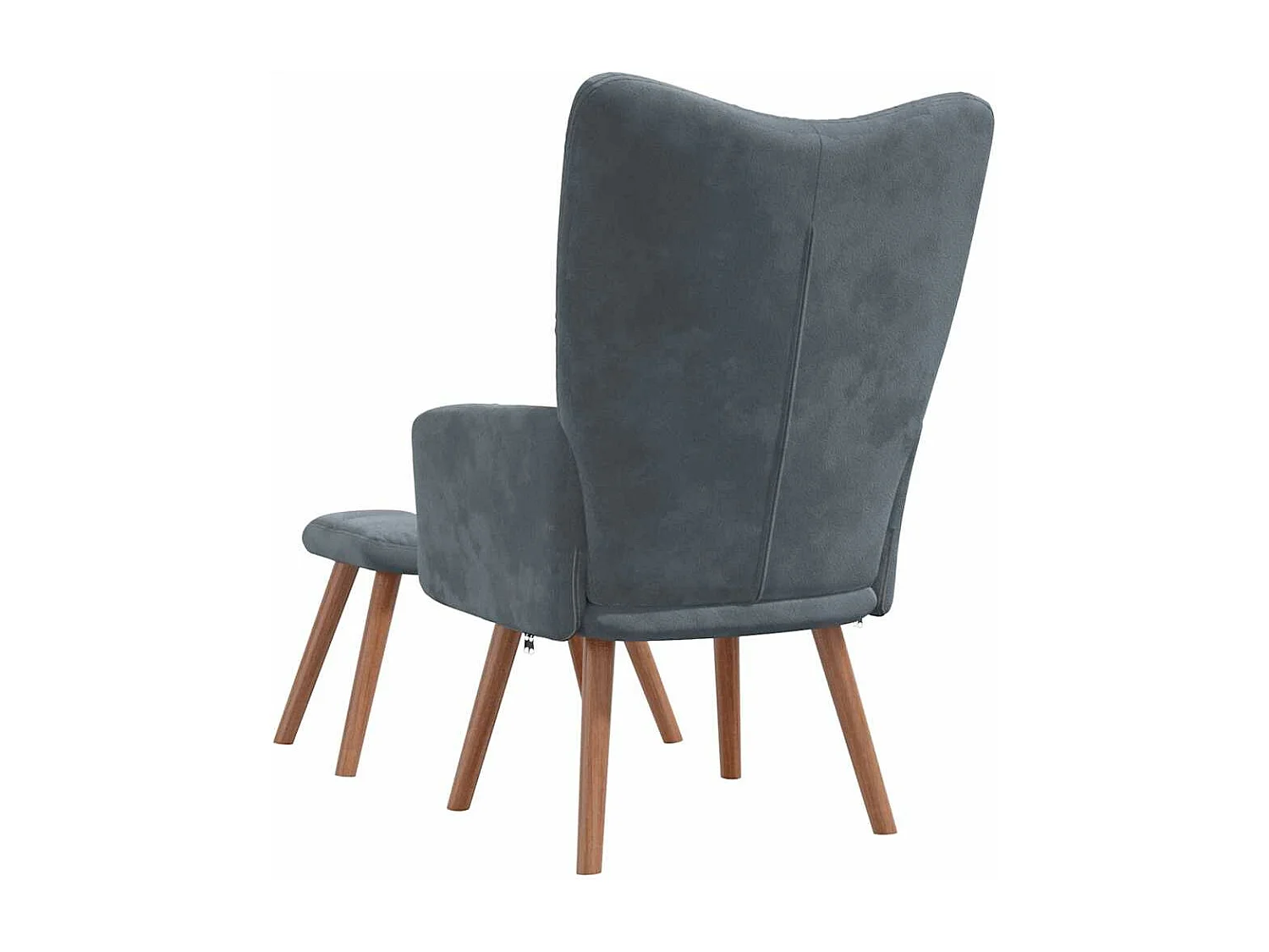 Fauteuil de relaxation avec repose-pied Gris foncé Velours