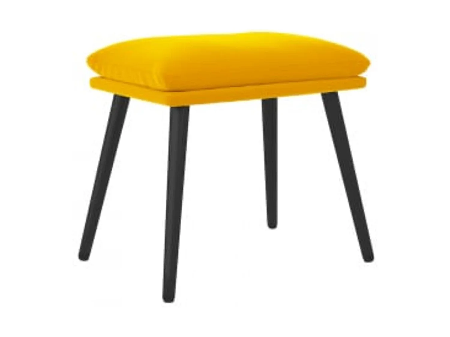 Cadeira de descanso com banco p/ pés veludo amarelo mostarda