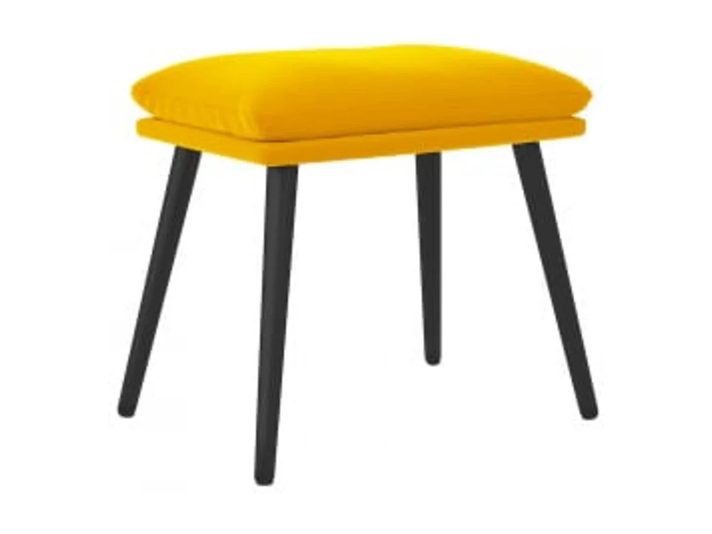 Cadeira de descanso com banco p/ pés veludo amarelo mostarda