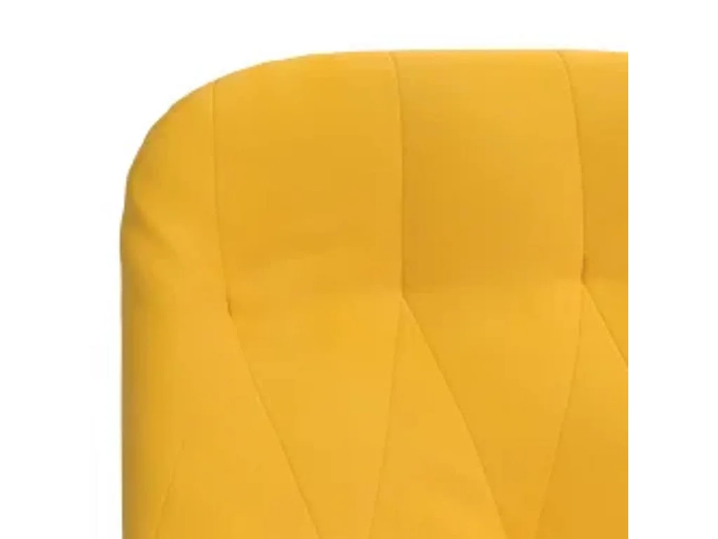 Cadeira de descanso com banco p/ pés veludo amarelo mostarda
