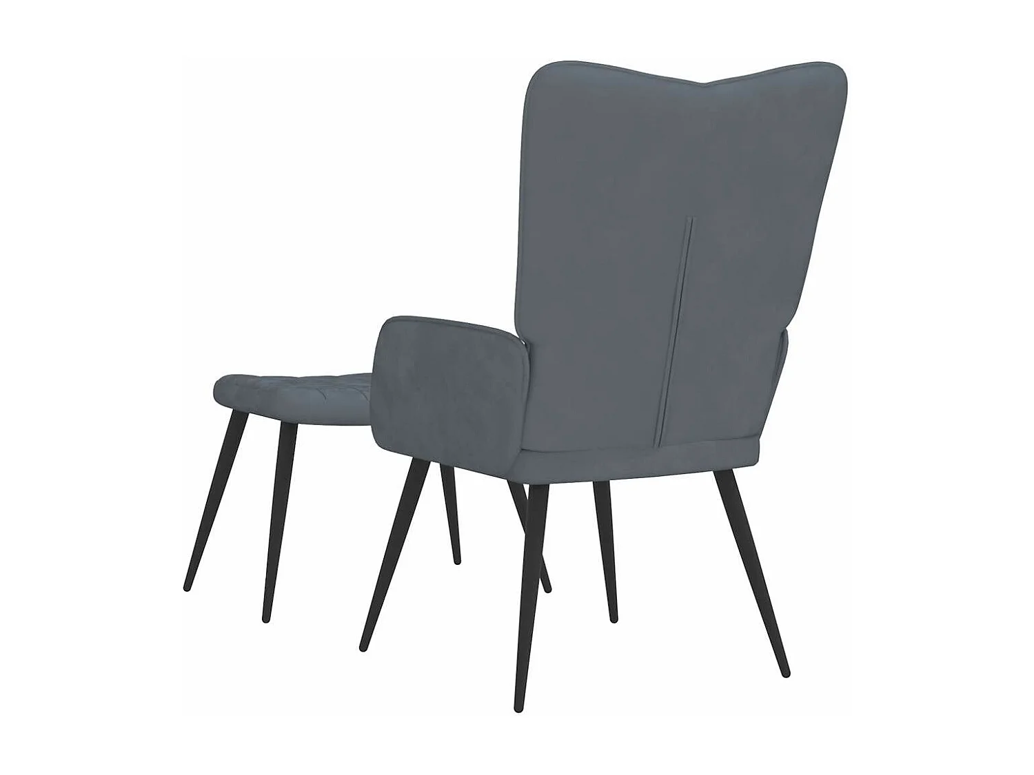 Fauteuil de relaxation avec repose-pied Gris foncé Velours