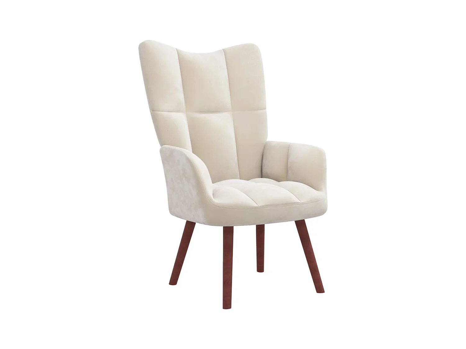 Fauteuil de relaxation Blanc crème Velours