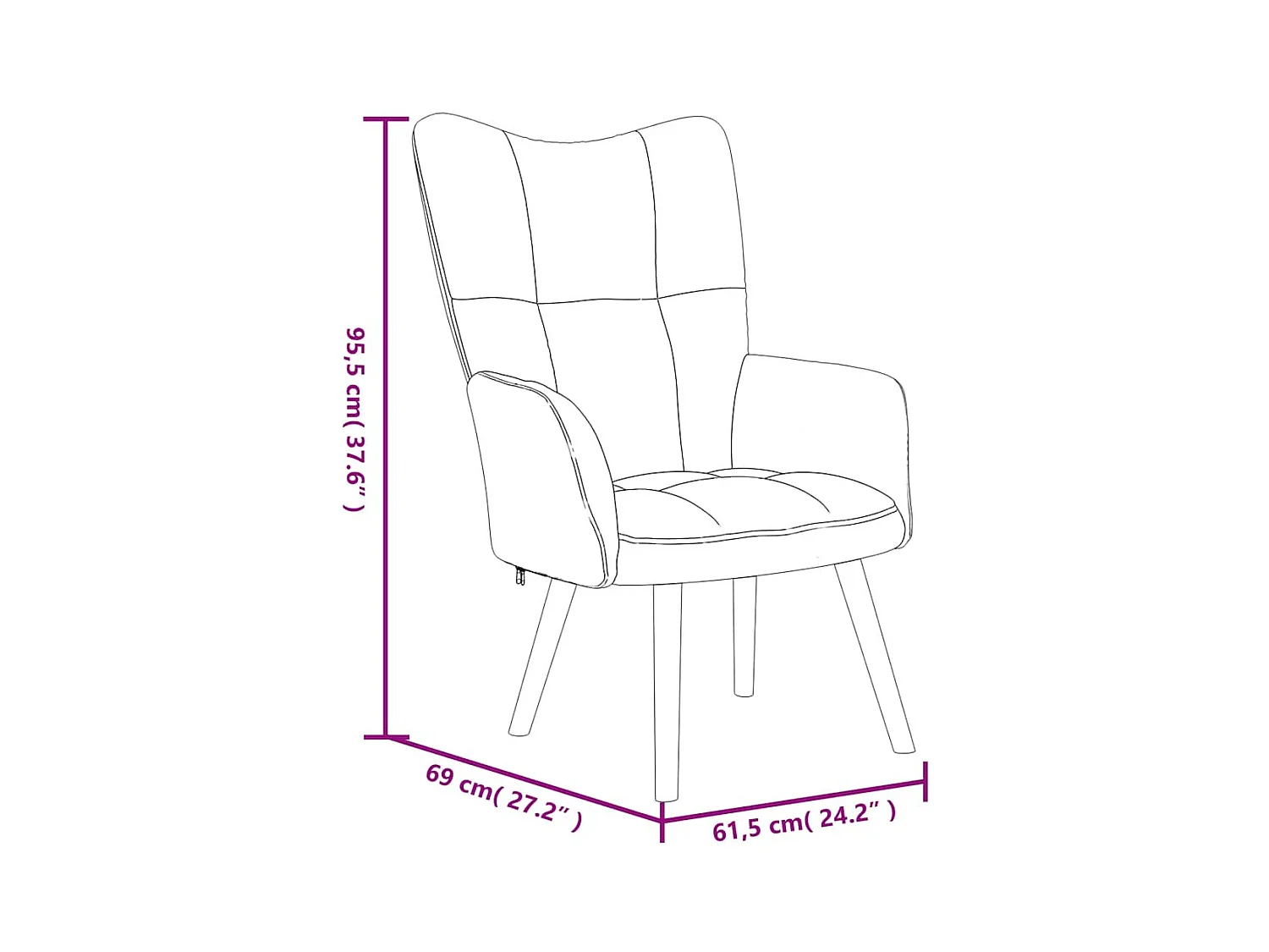 Fauteuil de relaxation Noir Velours