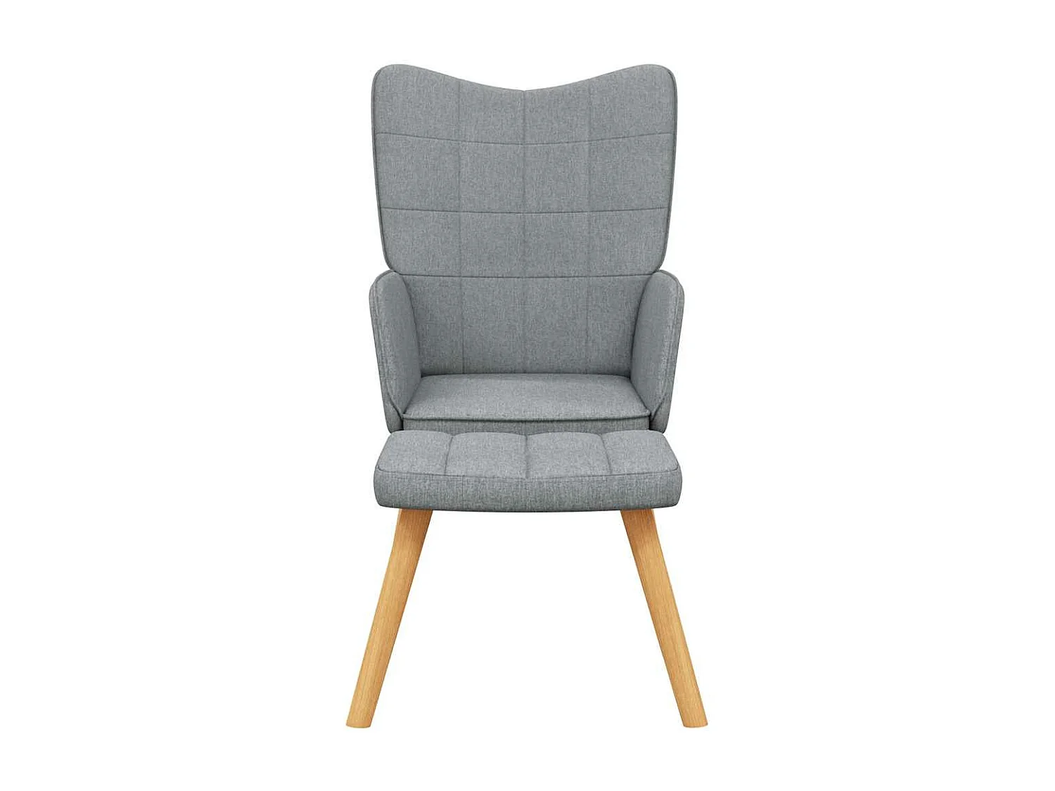 Cadeira de descanso + banco tecido cinzento-claro