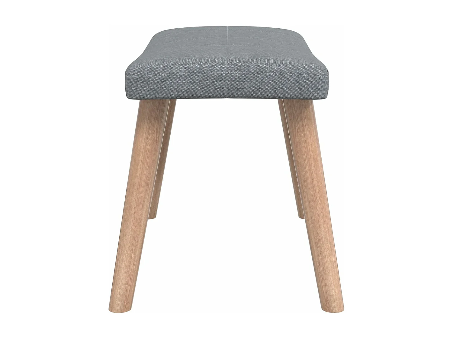 Cadeira de descanso + banco tecido cinzento-claro