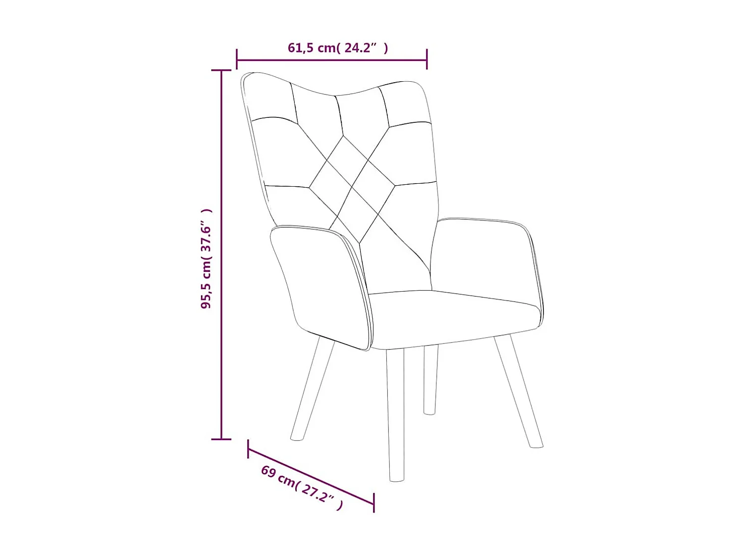 Relaxstoel met voetenbank patchwork stof