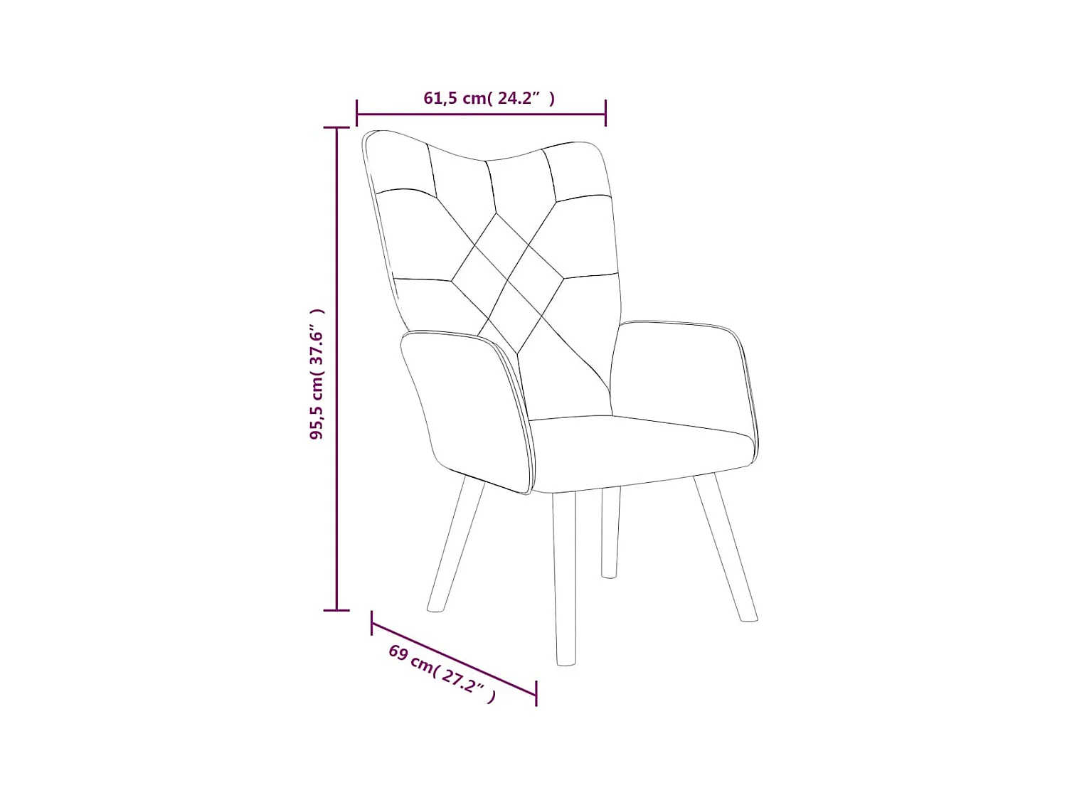 Fauteuil de relaxation avec repose-pied Patchwork Tissu