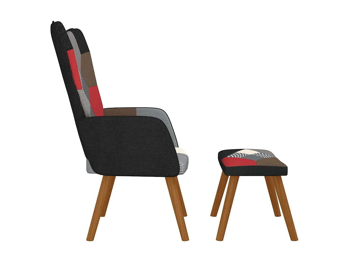 Fauteuil de relaxation avec repose-pied Patchwork Tissu