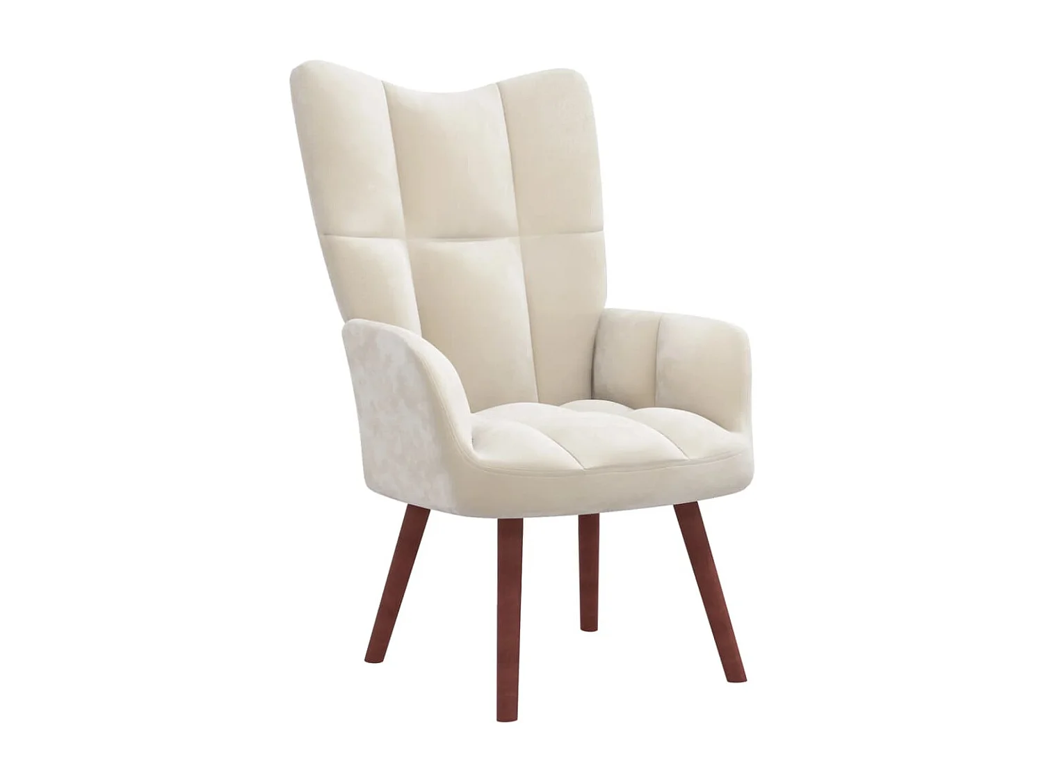 Fauteuil de relaxation avec repose-pied Blanc crème Velours