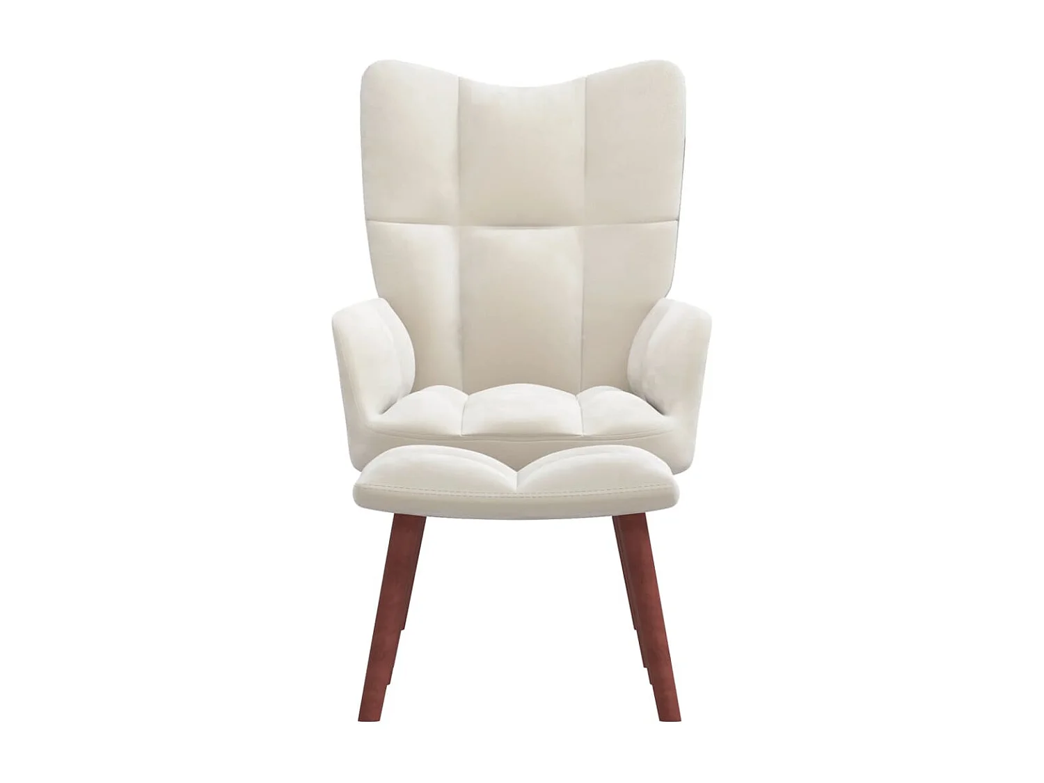 Fauteuil de relaxation avec repose-pied Blanc crème Velours