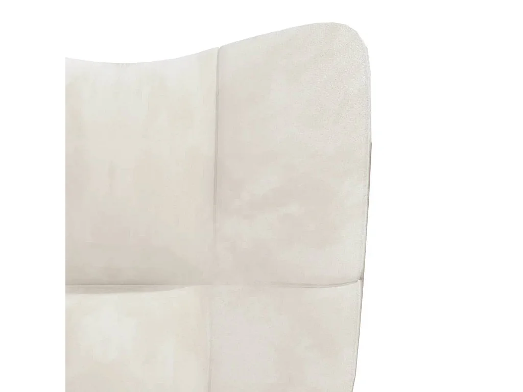 Fauteuil de relaxation avec repose-pied Blanc crème Velours