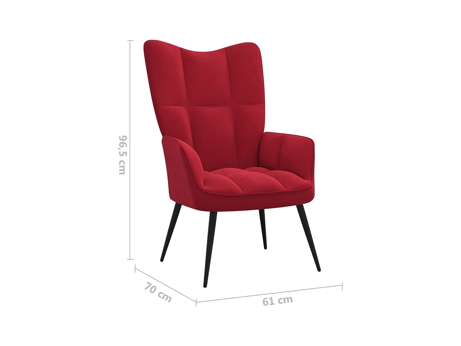 Fauteuil de relaxation avec repose-pied Rouge bordeaux Velours