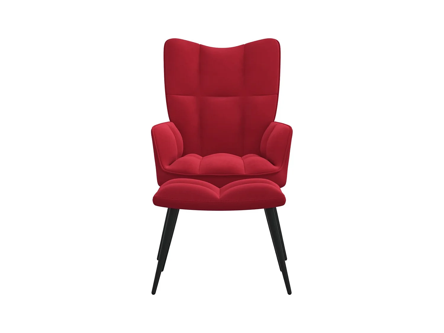 Fauteuil de relaxation avec repose-pied Rouge bordeaux Velours