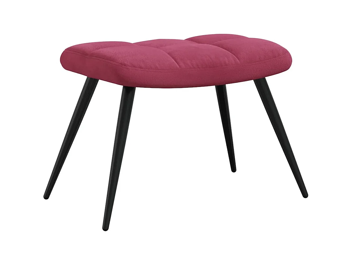 Fauteuil de relaxation avec repose-pied Rouge bordeaux Velours