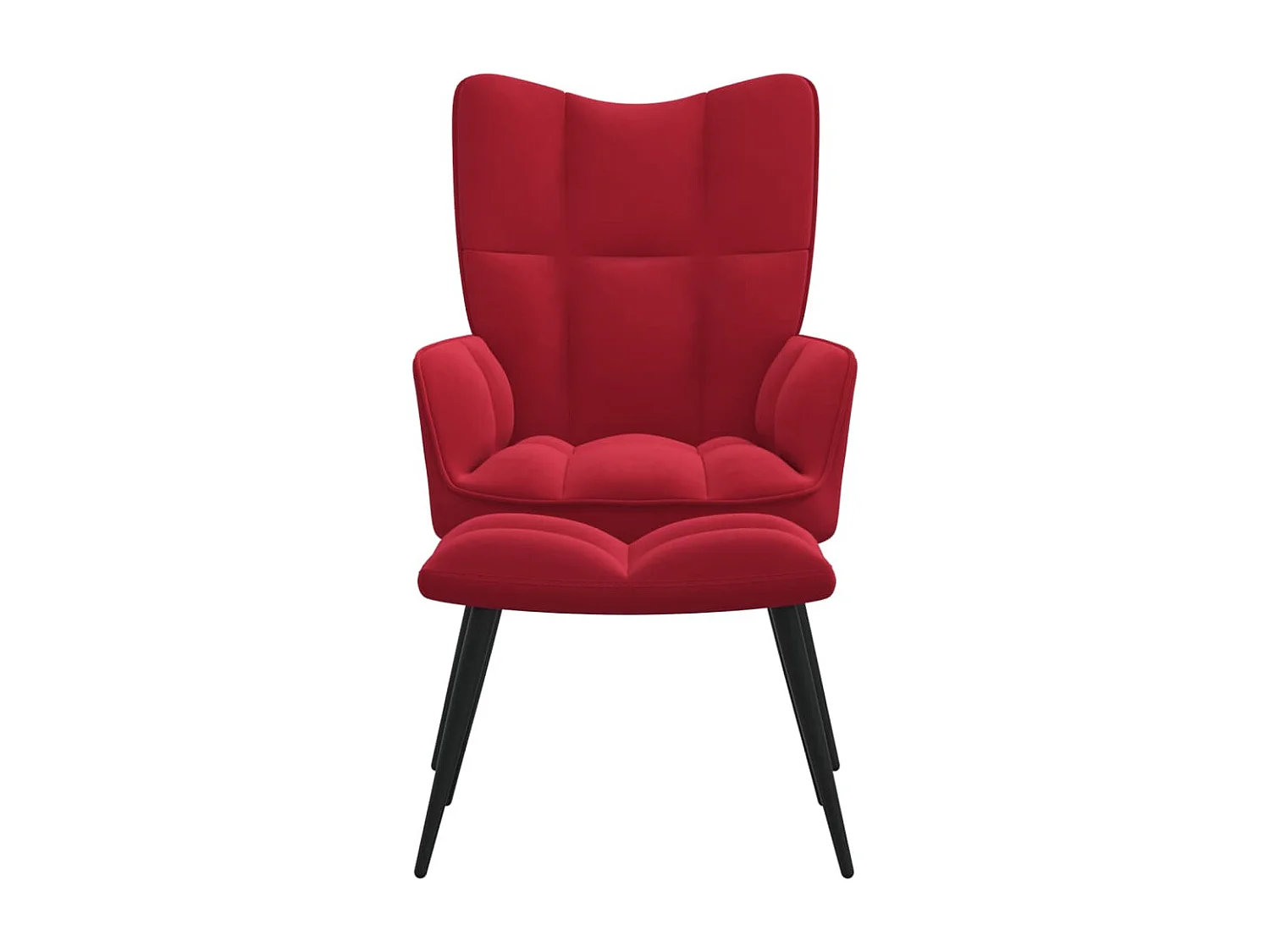 Fauteuil de relaxation avec repose-pied Rouge bordeaux Velours