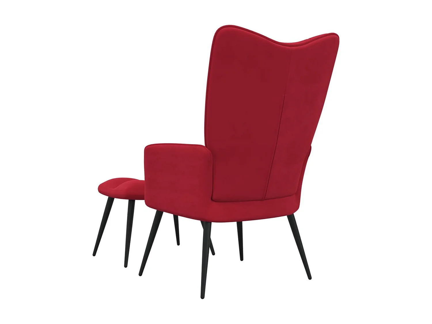 Fauteuil de relaxation avec repose-pied Rouge bordeaux Velours