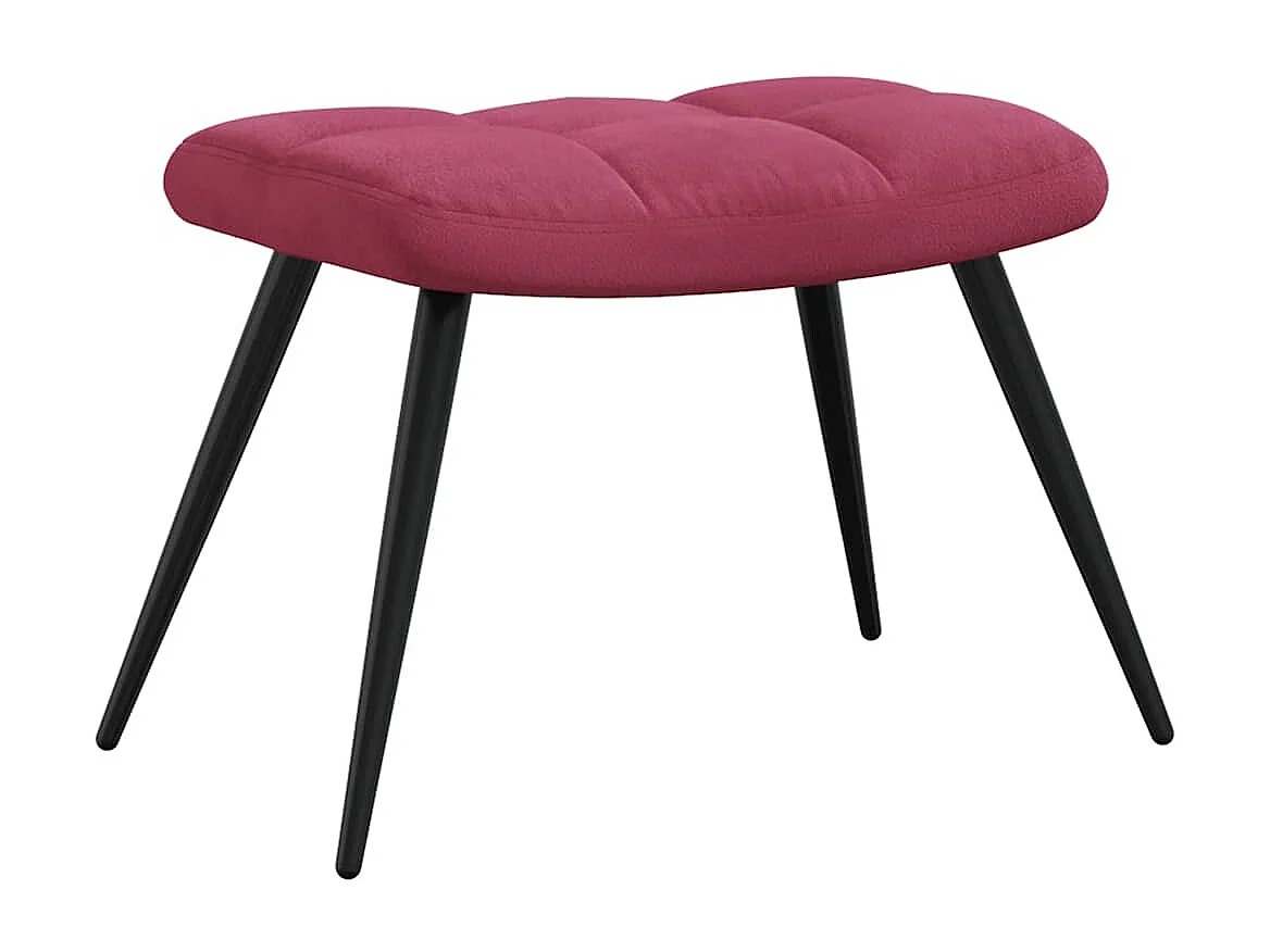 Fauteuil de relaxation avec repose-pied Rouge bordeaux Velours