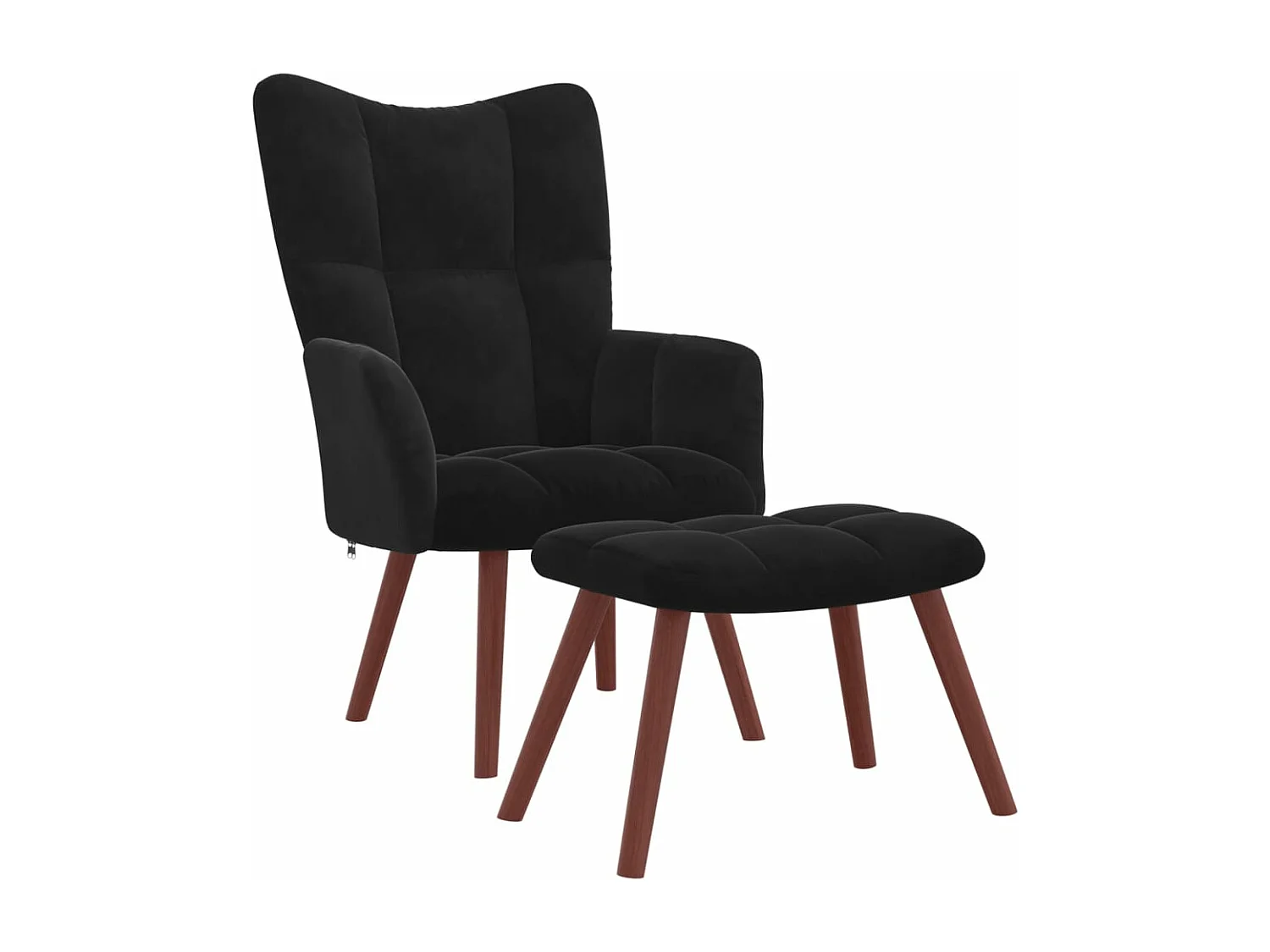Fauteuil de relaxation avec repose-pied Noir Velours