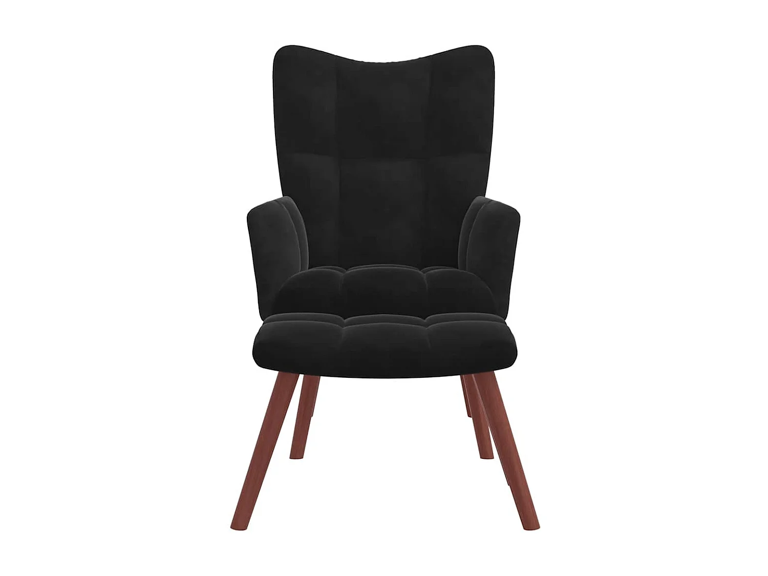 Fauteuil de relaxation avec repose-pied Noir Velours