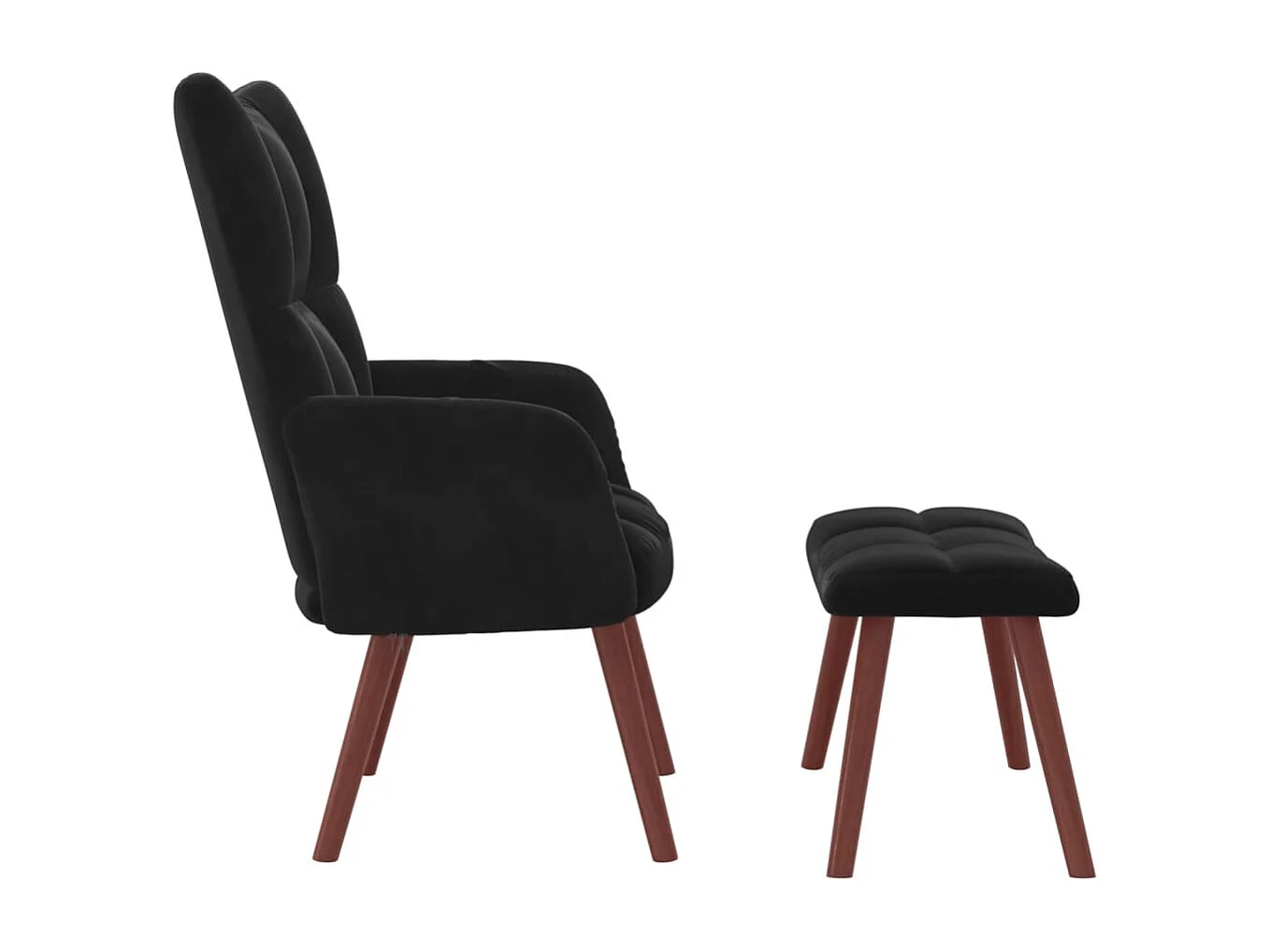 Fauteuil de relaxation avec repose-pied Noir Velours