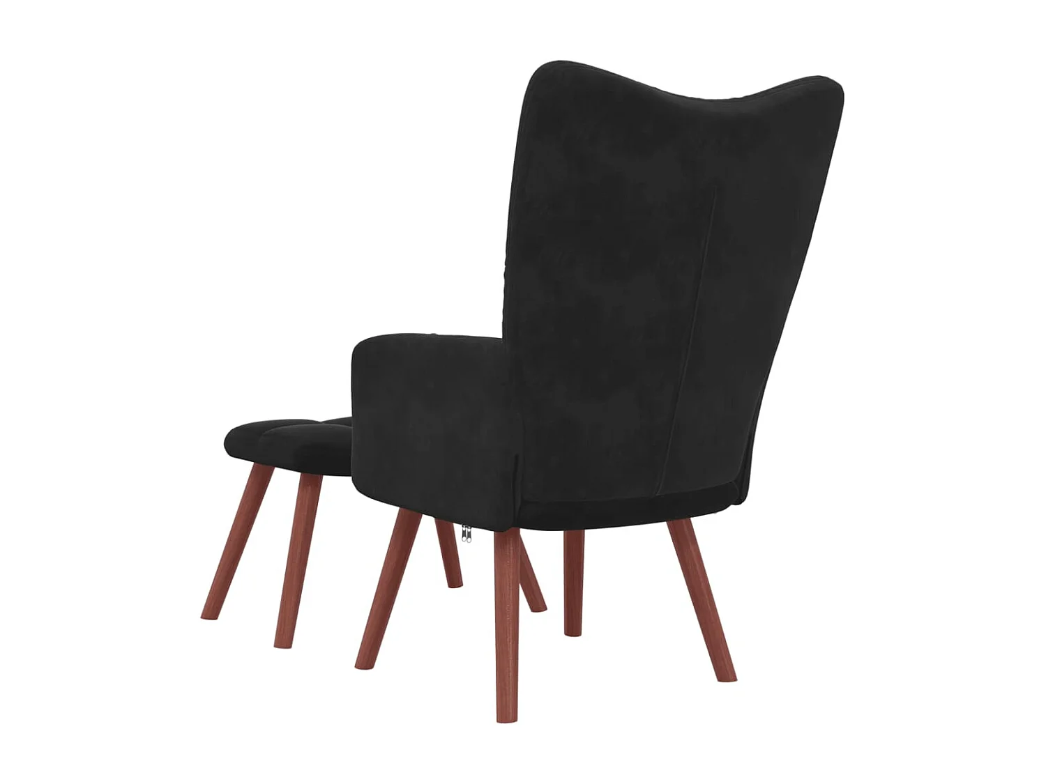 Fauteuil de relaxation avec repose-pied Noir Velours