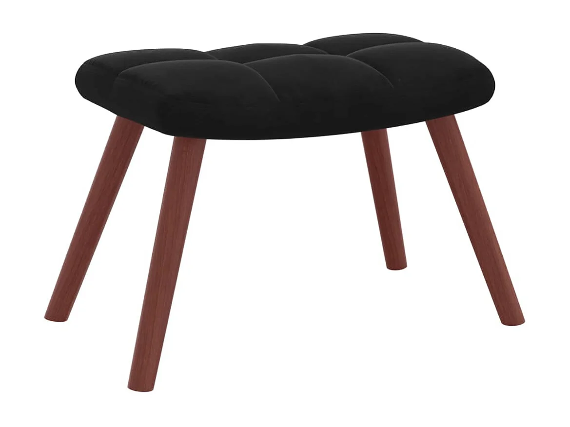 Fauteuil de relaxation avec repose-pied Noir Velours