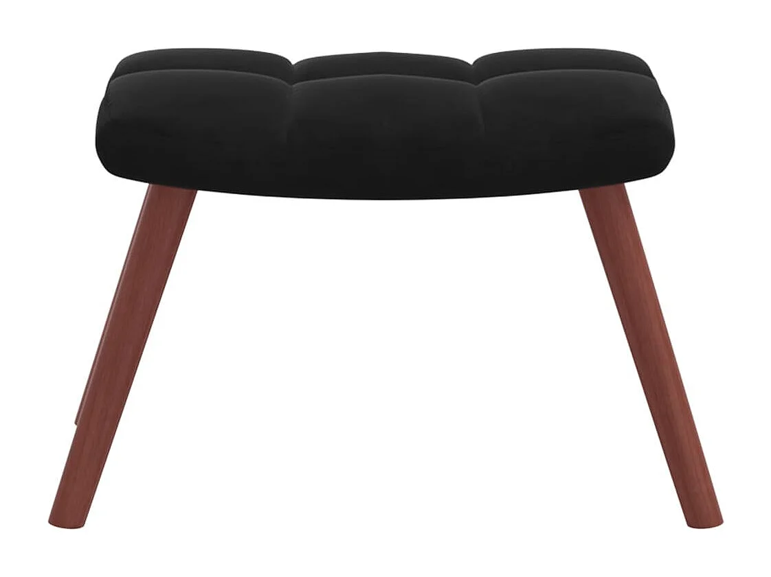 Fauteuil de relaxation avec repose-pied Noir Velours