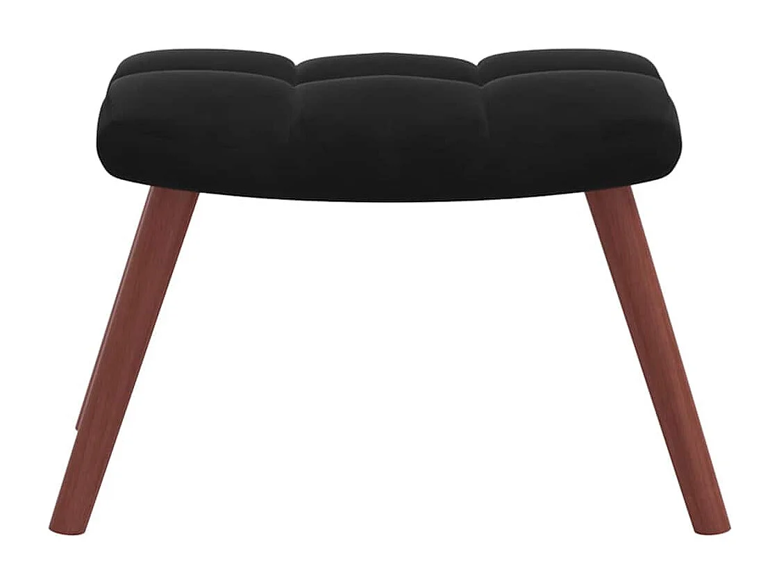 Fauteuil de relaxation avec repose-pied Noir Velours