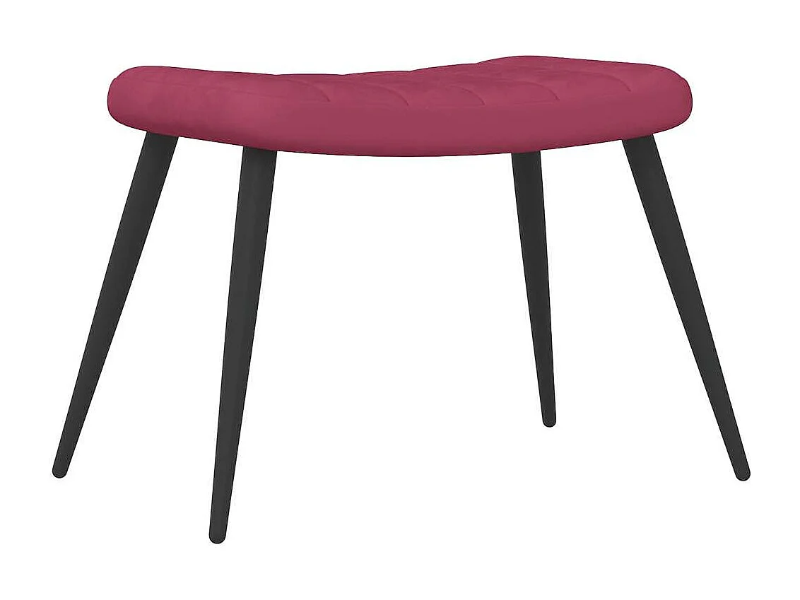 Cadeira de descanso com banco veludo vermelho tinto