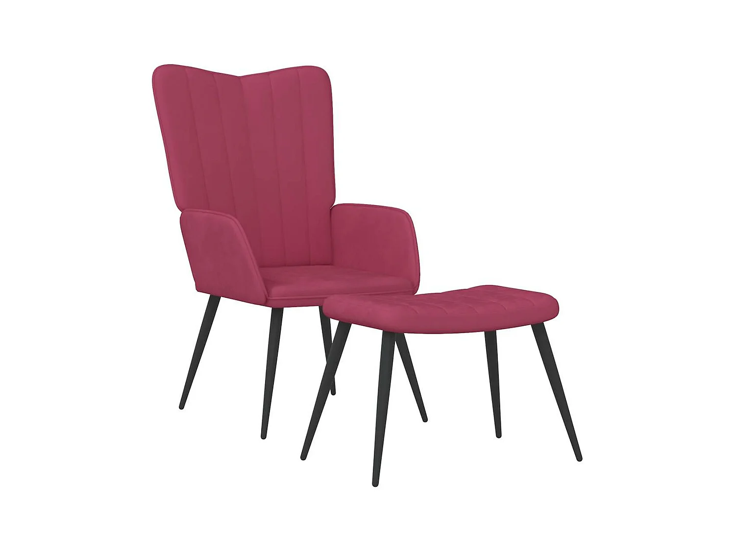 Fauteuil de relaxation avec repose-pied Rouge bordeaux Velours