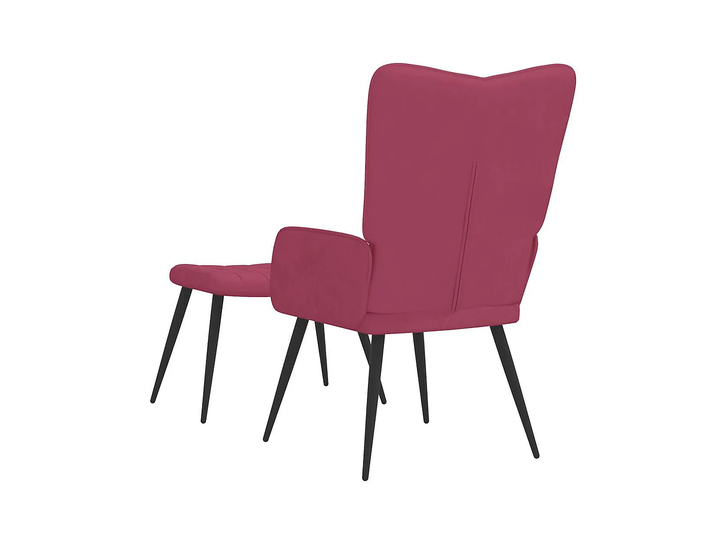 Fauteuil de relaxation avec repose-pied Rouge bordeaux Velours