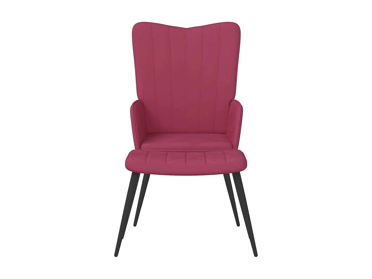 Fauteuil de relaxation avec repose-pied Rouge bordeaux Velours
