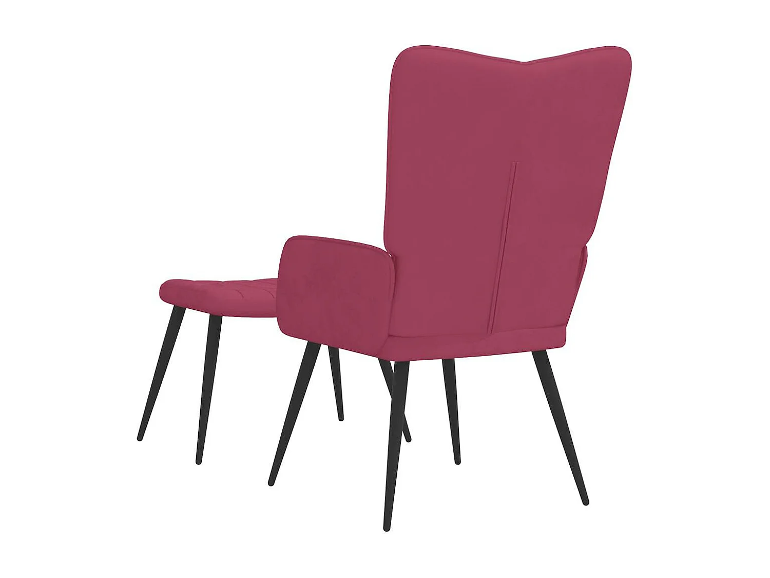 Fauteuil de relaxation avec repose-pied Rouge bordeaux Velours