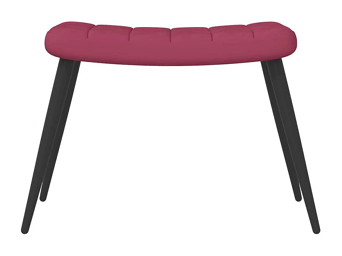 Fauteuil de relaxation avec repose-pied Rouge bordeaux Velours