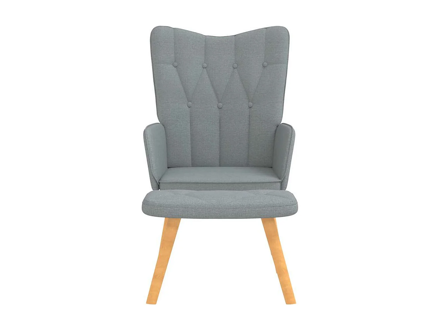 Fauteuil de relaxation avec tabouret Gris clair Tissu