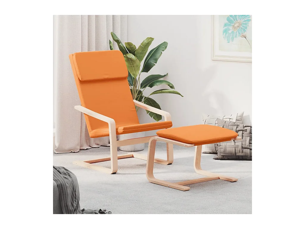 Fauteuil de relaxation avec repose-pied Jaune foncé Tissu