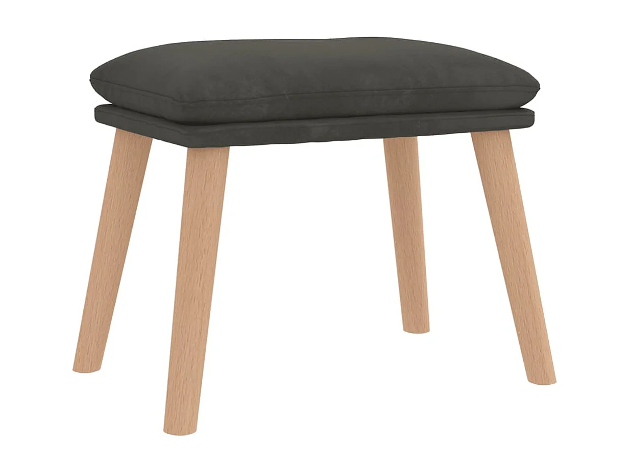 Sillón de relax con taburete terciopelo gris oscuro